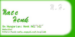 mate henk business card